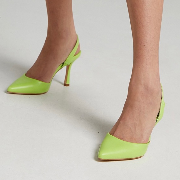 Billini Shoes Sold Green Slingback Heels Poshmark